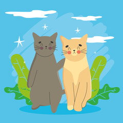 Sticker - nice cats poster