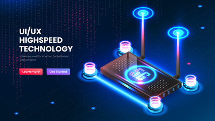 user interface 5g connection isometric technology