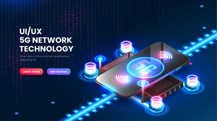 user interface 5g connection isometric technology