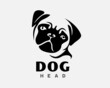 © ShiipArts - black head dog front face view logo template illustration