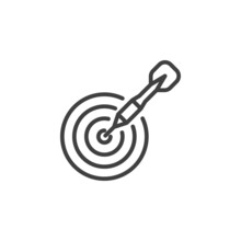 Target With Dart Line Icon