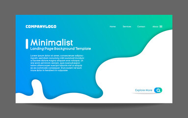modern and minimalist landing page background template with soft gradient color