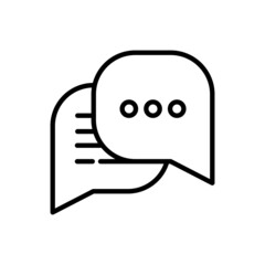 Chat thin line icon: two speech bubbles. Modern vector illustration, logo for messenger.