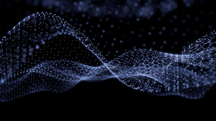 Abstract Medical Technology background. Blue, Innovation Medicine concept. 3D Render.