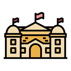 Poster - City government icon. Outline city government vector icon color flat isolated