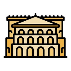 Poster - Travel government icon. Outline travel government vector icon color flat isolated
