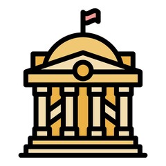 Poster - Palace parliament icon. Outline palace parliament vector icon color flat isolated