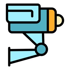 Poster - Security street camera icon. Outline security street camera vector icon color flat isolated