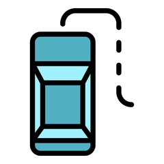 Poster - Driving car icon. Outline driving car vector icon color flat isolated