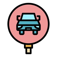 Poster - Driving education icon. Outline driving education vector icon color flat isolated