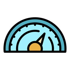 Sticker - Speedometer icon. Outline speedometer vector icon color flat isolated