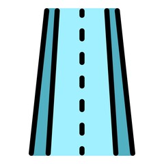 Poster - Driving road icon. Outline driving road vector icon color flat isolated