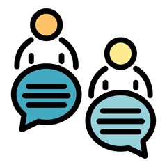 Poster - Security chat service icon. Outline security chat service vector icon color flat isolated