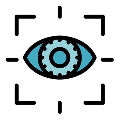 Wall Mural - Eye security icon. Outline eye security vector icon color flat isolated