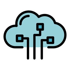Poster - Security network icon. Outline security network vector icon color flat isolated