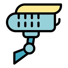 Poster - Video security icon. Outline video security vector icon color flat isolated