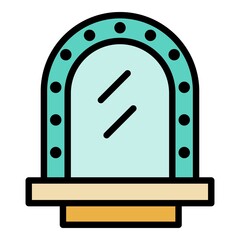 Poster - Round window icon. Outline round window vector icon color flat isolated
