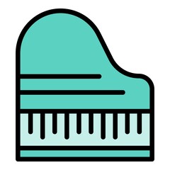Poster - Piano icon. Outline piano vector icon color flat isolated