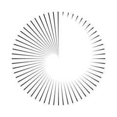 Poster - stripes around the circle logo countdown, vector circular icon with stripes around the perimeter, time sign