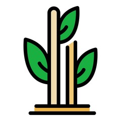 Poster - Farm plant icon. Outline farm plant vector icon color flat isolated