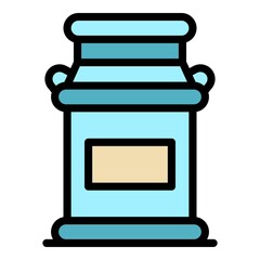 Poster - Farm canister icon. Outline farm canister vector icon color flat isolated