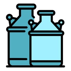 Poster - Drink farm canister icon. Outline drink farm canister vector icon color flat isolated