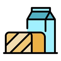 Poster - Farm pack milk icon. Outline farm pack milk vector icon color flat isolated