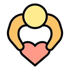 Poster - Inlove human icon. Outline inlove human vector icon color flat isolated
