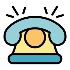 Poster - Calling phone icon. Outline calling phone vector icon color flat isolated