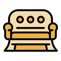 Poster - Quiet spaces sofa icon. Outline quiet spaces sofa vector icon color flat isolated