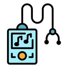 Poster - sport music player icon. outline sport music player vector icon color flat isolated