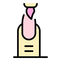 Poster - Self care nail painting icon. Outline self care nail painting vector icon color flat isolated