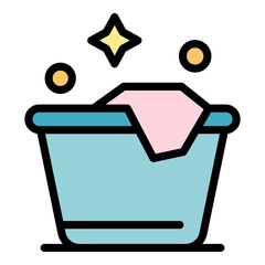 Poster - clean softener clothes icon. outline clean softener clothes vector icon color flat isolated