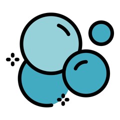Poster - Wash bubbles icon. Outline wash bubbles vector icon color flat isolated