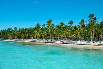 Sticker - Beach on Saona Island in the Caribbean Sea.