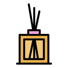 Poster - Aroma sticks diffuser icon. Outline aroma sticks diffuser vector icon color flat isolated