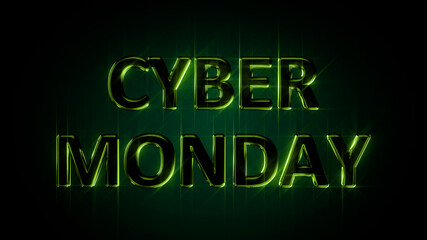 Poster - bright glowing text for cyber monday give-away, isolated - object 3D illustration