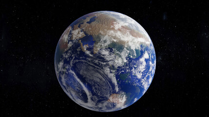 Wall Mural - View of Earth in open space, illustration