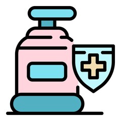 Poster - Medical disinfection dispenser icon. Outline medical disinfection dispenser vector icon color flat isolated