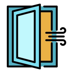 Poster - Room ventilation icon. Outline room ventilation vector icon color flat isolated
