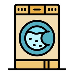 Poster - home washing machine icon. outline home washing machine vector icon color flat isolated