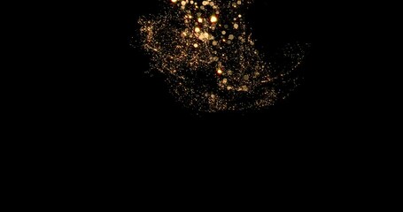Aufkleber - Golden light flow trail, wave of sparkling gold particles flow, background. Gold glitter stream effect, abstract magic dust glow and fluid flares shine