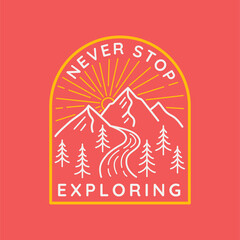 Wall Mural - vector line art outdoor badge. perfect for t-shirt prints, posters and other uses.