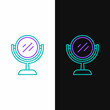 © Oksana - Line Hand mirror icon isolated on white and black background. Colorful outline concept. Vector