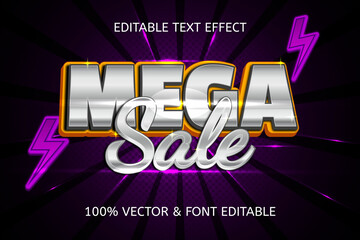 mega sale style luxury editable text effect