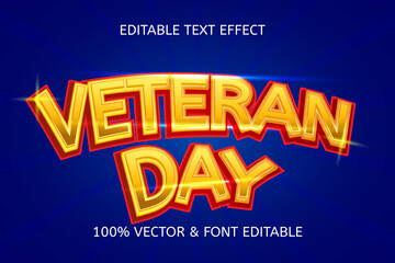 Wall Mural - veteran day style modern editable text effect