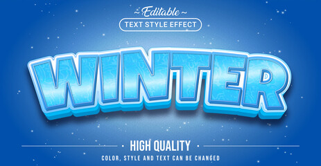 Wall Mural - Editable text style effect - Winter text style theme.