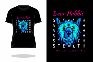 Wall Mural - bear habit retro t shirt design