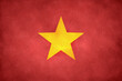 ベトナムの国旗の手描きビンテージ風イラスト