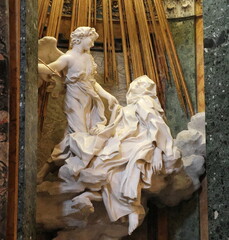 Wall Mural - The Ecstasy of Saint Teresa of Avila Bernini Sculpture at the Santa Maria della Vittoria Church in Rome, Italy